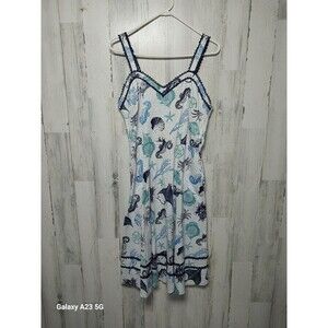 Voodoo Vixen White Blue Retro Ocean Life Dress Size XL